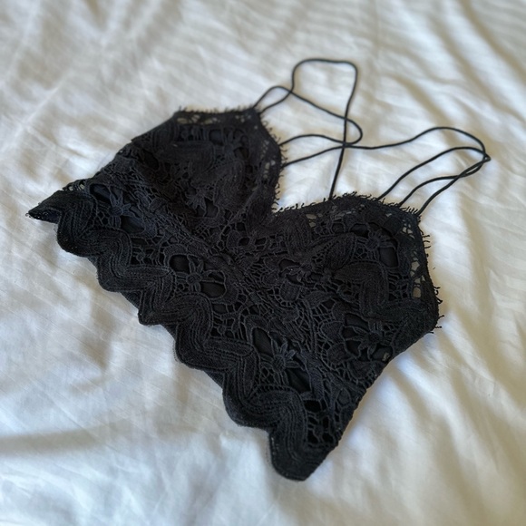 Free People Tops - NWOT Free People - Black Ilektra Lace Bralette - Small